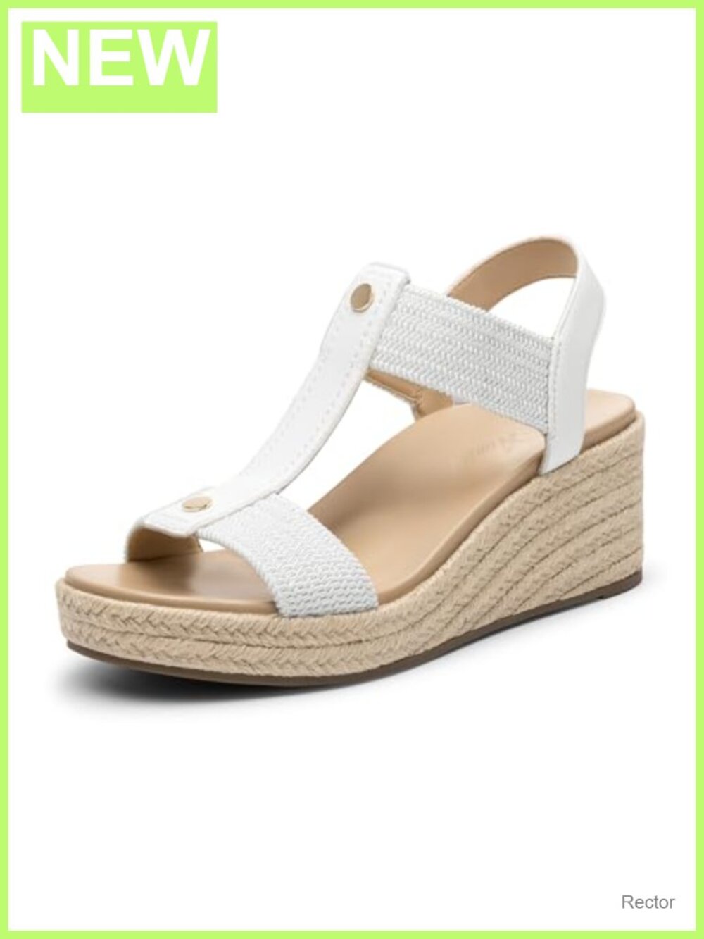 Women's Espadrille Low Platform Wedge Sandals Woven T Strap Elastic Slip On